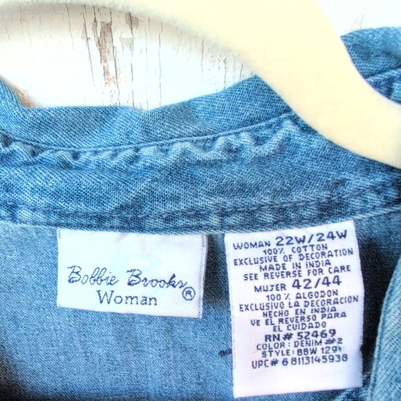 Vintage Bobbi Brooks Denim Embroidered GrandmaCore CottageCore Women's 22W/24W - Picture 4 of 8
